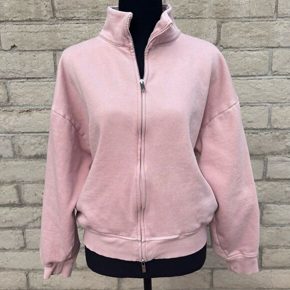PINK Victoria's Secret Ivy Fleece Polo Sweatshirt, Wanna Be Pink, Small - Picture 4 of 11